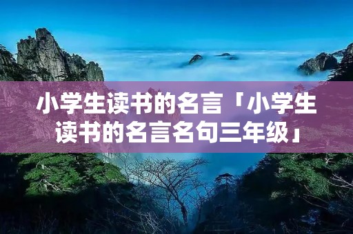 小学生读书的名言「小学生读书的名言名句三年级」 小学生读书的名言「小学生读书的名言名句三年级」