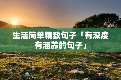 生活简单精致句子「有深度有涵养的句子」