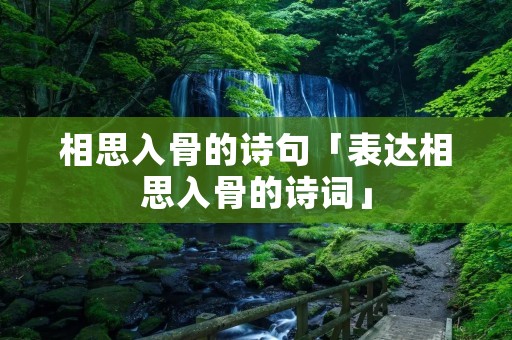 相思入骨的诗句「表达相思入骨的诗词」
