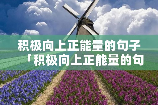 积极向上正能量的句子「积极向上正能量的句子英语」