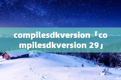compilesdkversion「compilesdkversion 29」 compilesdkversion「compilesdkversion 29」
