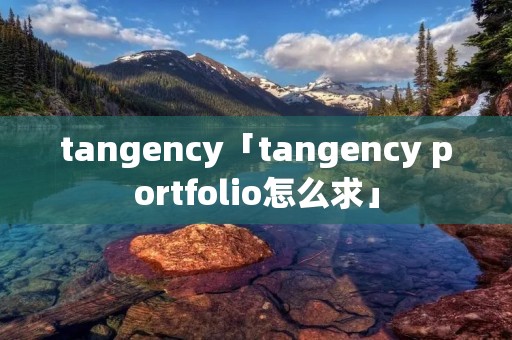 tangency「tangency portfolio怎么求」 tangency「tangency portfolio怎么求」