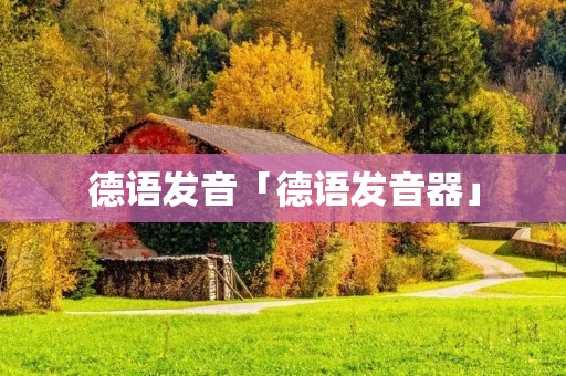 德语发音「德语发音器」 德语发音「德语发音器」