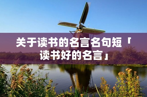 关于读书的名言名句短「读书好的名言」