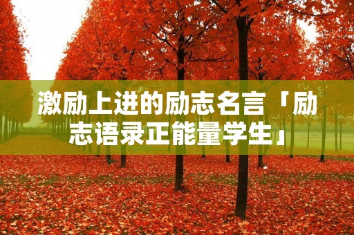 激励上进的励志名言「励志语录正能量学生」