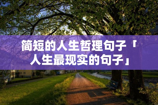简短的人生哲理句子「人生最现实的句子」