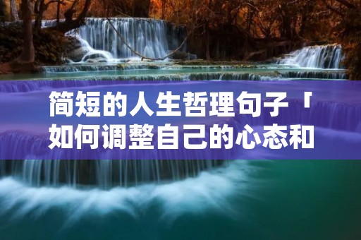 简短的人生哲理句子「如何调整自己的心态和情绪」
