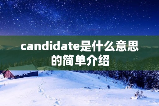 candidate是什么意思的简单介绍