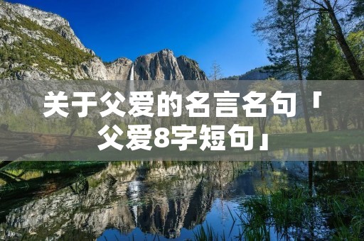 关于父爱的名言名句「父爱8字短句」