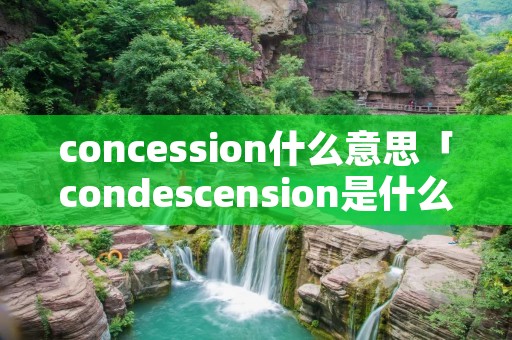 concession什么意思「condescension是什么意思」
