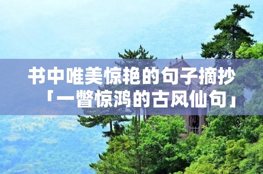 书中唯美惊艳的句子摘抄「一瞥惊鸿的古风仙句」
