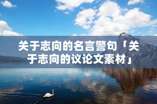 关于志向的名言警句「关于志向的议论文素材」