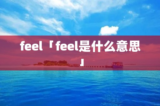 feel「feel是什么意思」