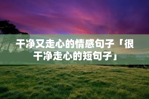 干净又走心的情感句子「很干净走心的短句子」