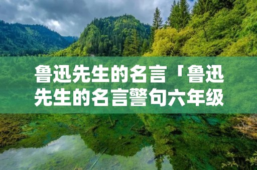 鲁迅先生的名言「鲁迅先生的名言警句六年级」