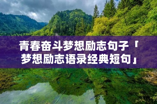 青春奋斗梦想励志句子「梦想励志语录经典短句」
