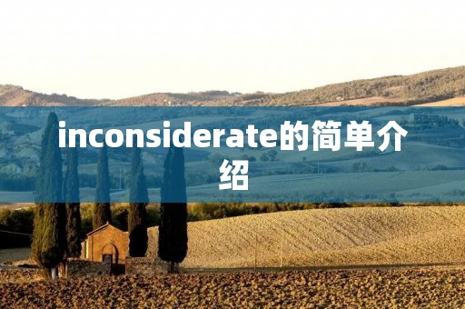 inconsiderate的简单介绍