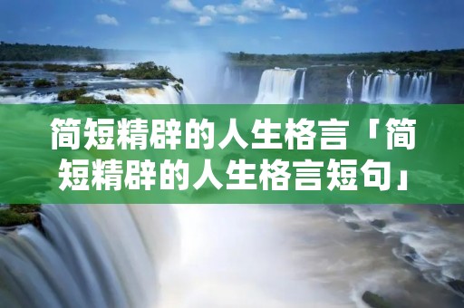 简短精辟的人生格言「简短精辟的人生格言短句」