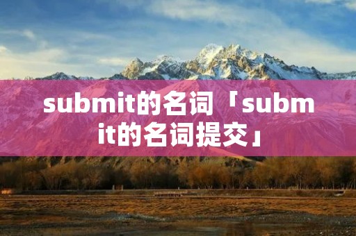 submit的名词「submit的名词提交」