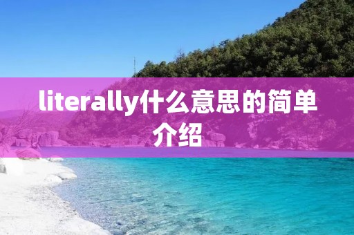 literally什么意思的简单介绍
