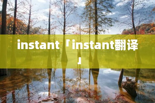 instant「instant翻译」 instant「instant翻译」