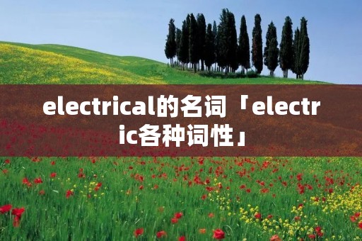 electrical的名词「electric各种词性」 electrical的名词「electric各种词性」