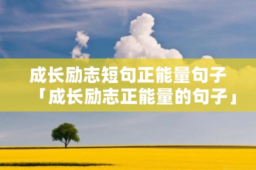 成长励志短句正能量句子「成长励志正能量的句子」