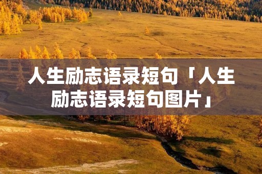 人生励志语录短句「人生励志语录短句图片」