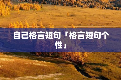 自己格言短句「格言短句个性」