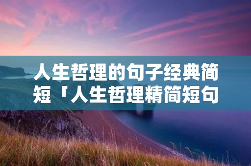 人生哲理的句子经典简短「人生哲理精简短句」