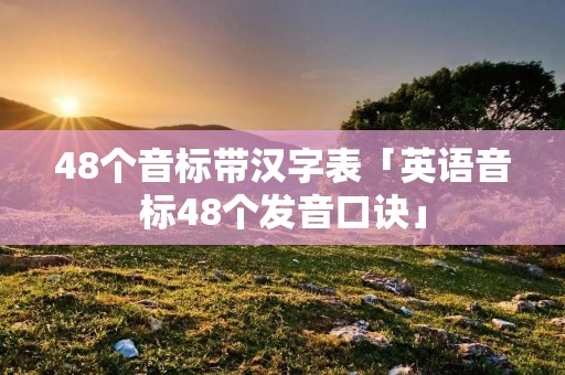 48个音标带汉字表「英语音标48个发音口诀」