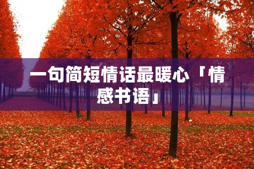 一句简短情话最暖心「情感书语」