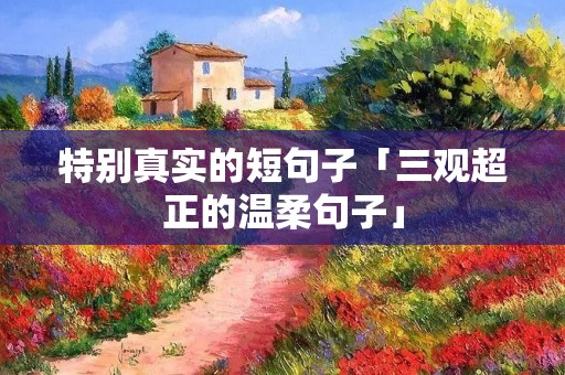 特别真实的短句子「三观超正的温柔句子」