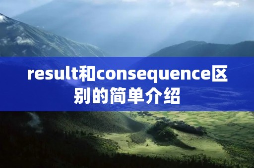 result和consequence区别的简单介绍