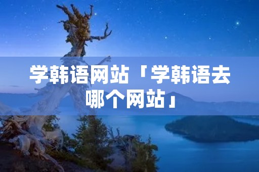 学韩语网站「学韩语去哪个网站」