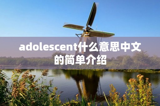 adolescent什么意思中文的简单介绍