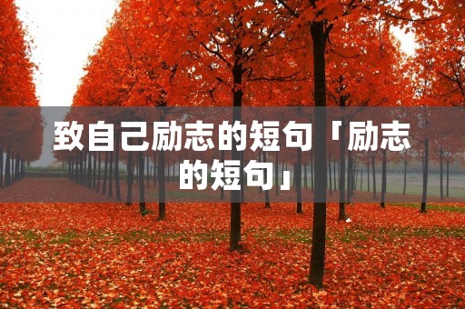 致自己励志的短句「励志的短句」