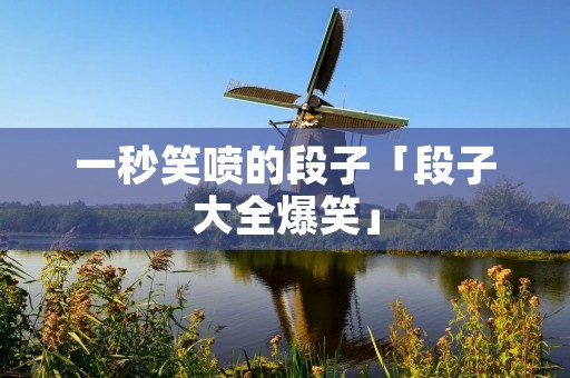 一秒笑喷的段子「段子大全爆笑」