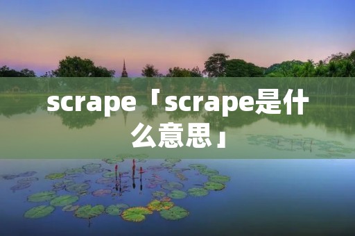 scrape「scrape是什么意思」