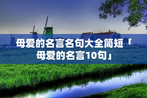 母爱的名言名句大全简短「母爱的名言10句」
