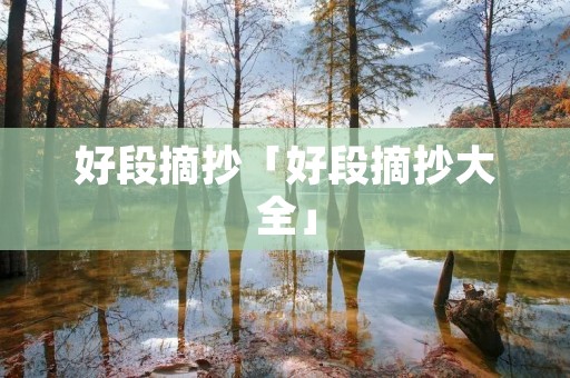 好段摘抄「好段摘抄大全」