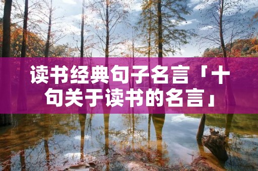读书经典句子名言「十句关于读书的名言」