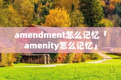 amendment怎么记忆「amenity怎么记忆」