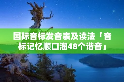 国际音标发音表及读法「音标记忆顺口溜48个谐音」