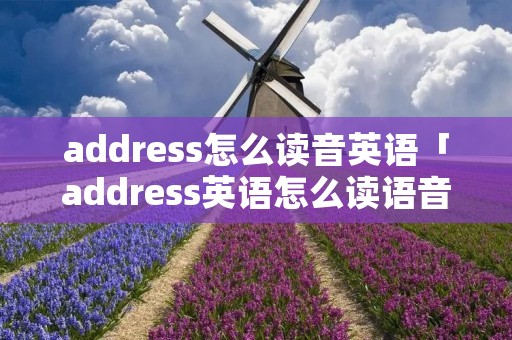 address怎么读音英语「address英语怎么读语音」