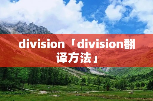 division「division翻译方法」
