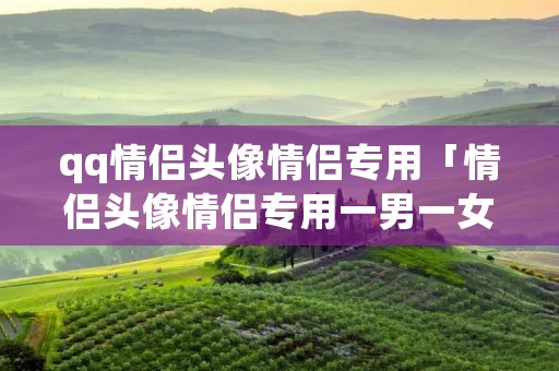 qq情侣头像情侣专用「情侣头像情侣专用一男一女」