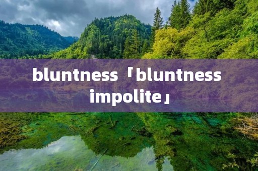 bluntness「bluntness impolite」