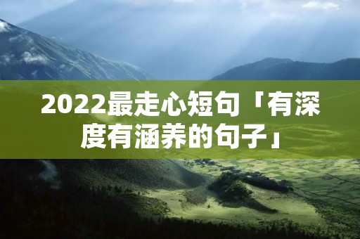 2022最走心短句「有深度有涵养的句子」