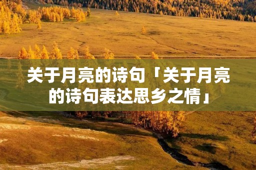关于月亮的诗句「关于月亮的诗句表达思乡之情」